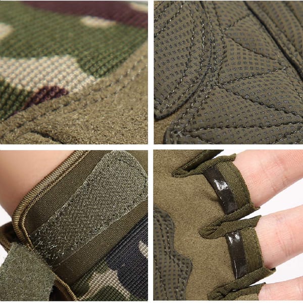 Tactical Fingerless Gloves with Knuckle Protection – Breathable Outdoor Gloves for Shooting, Hunting, Cycling, and Training