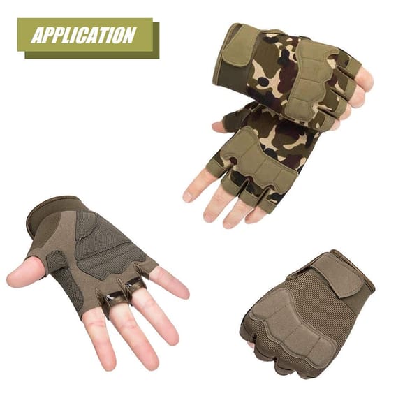 Tactical Fingerless Gloves with Knuckle Protection – Breathable Outdoor Gloves for Shooting, Hunting, Cycling, and Training
