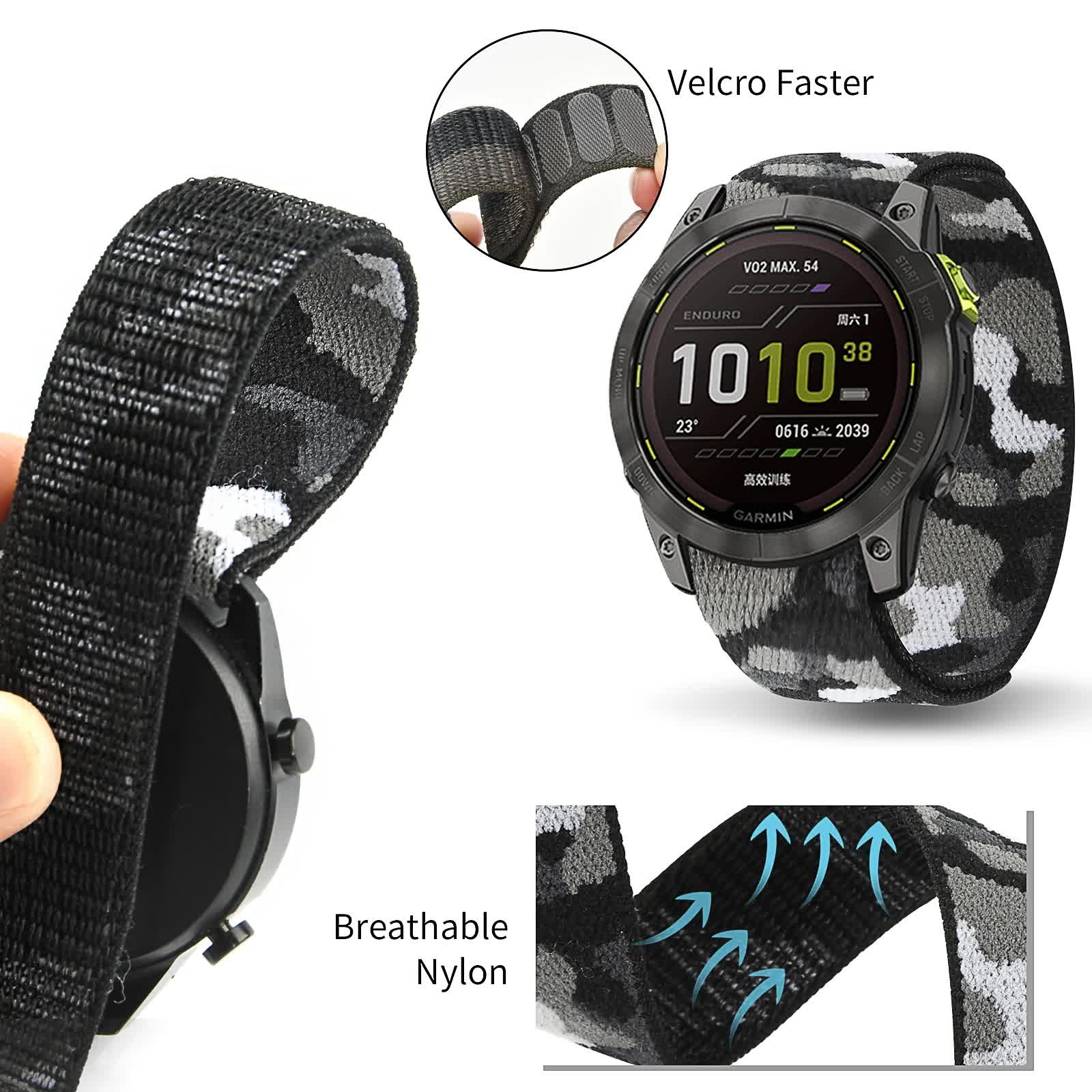 26mm 22mm Official Nylon for Garmin Enduro 2/Fenix 6X 6 Pro 5X 5 Plus 7X 7/Epix Gen 2 Ultralight Smart Watch Band Bracelet H 26mm Fenix 6X 6XPro