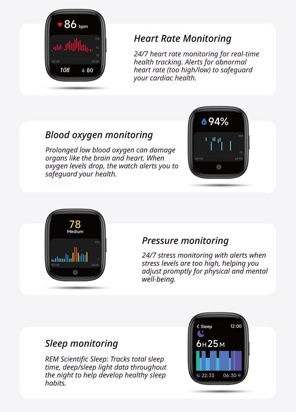 Call Health Smart Watch Black