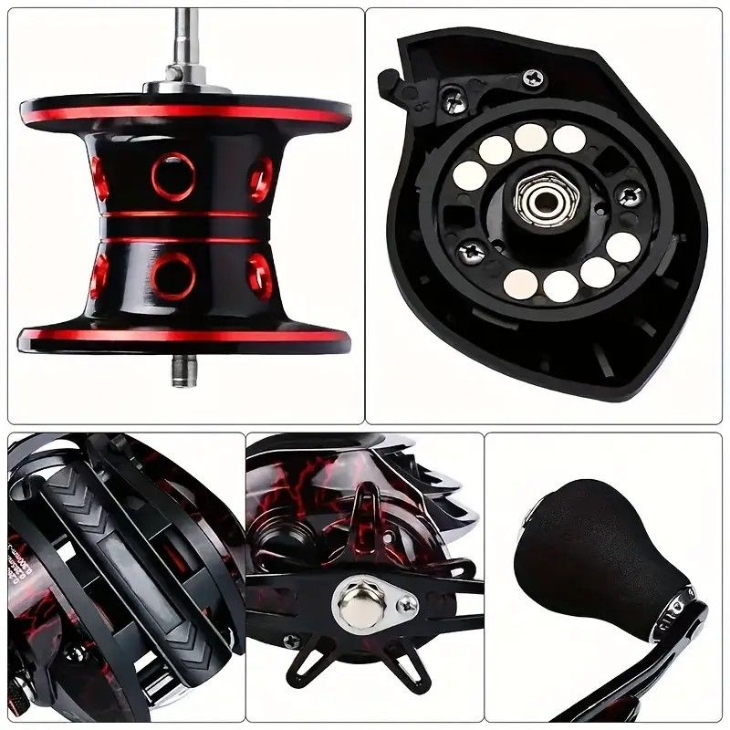 High Speed 18+1BB Baitcasting Reel, Dual Brake System, Max Drag 20lb - Ergonomic Handle, Stainless Steel Durable Spool - Ideal for Carp and Bass Fishing, Suitable for Saltwater and Freshwater, Angler's Choice | Smooth Black Finish(DW121R right hand)