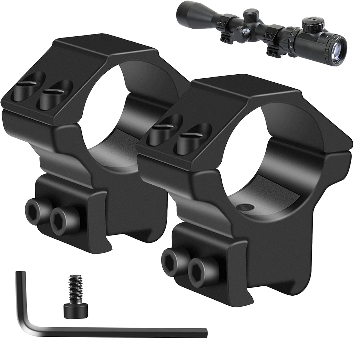 1'' Dovetail Scope Rings, 2 Pack High Profile or Medium Profile 1 Inch Scope Mount Rings for 11mm Dovetail Rails