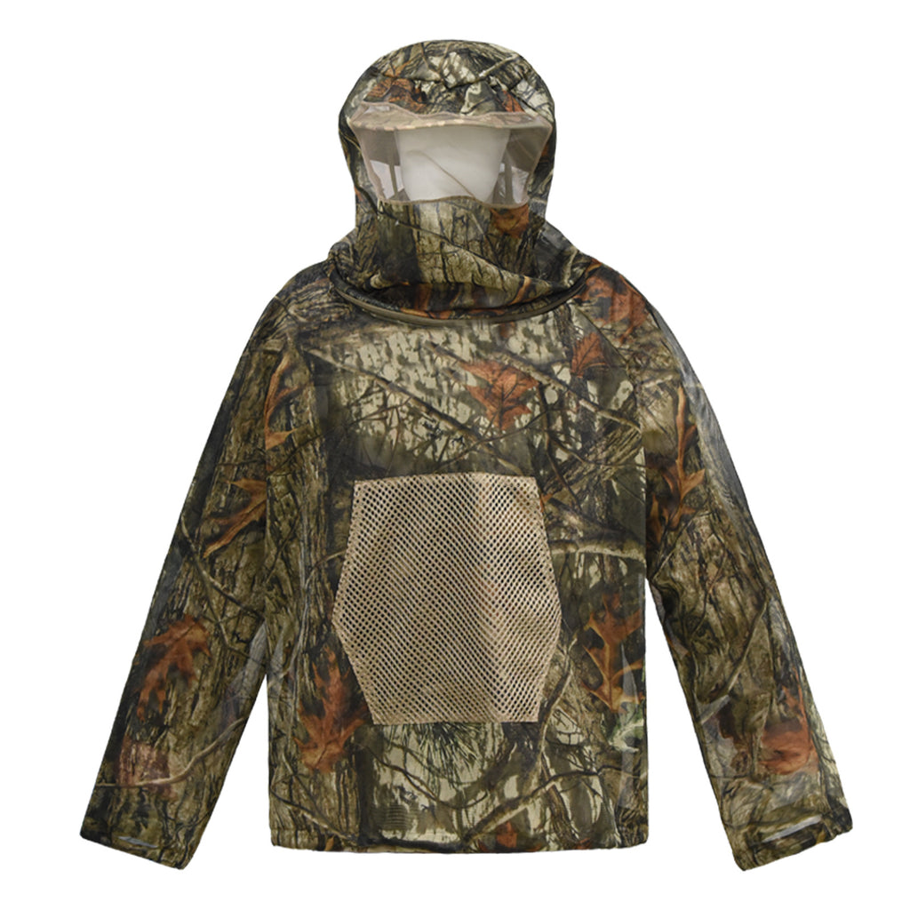 Desert Digital Camouflage Mosquito Repellent Suit Ultra-Fine Mesh Hooded Ghillie Suit for Outdoor Hunting Camping Fishing and Beekeeping(XL/XXL)