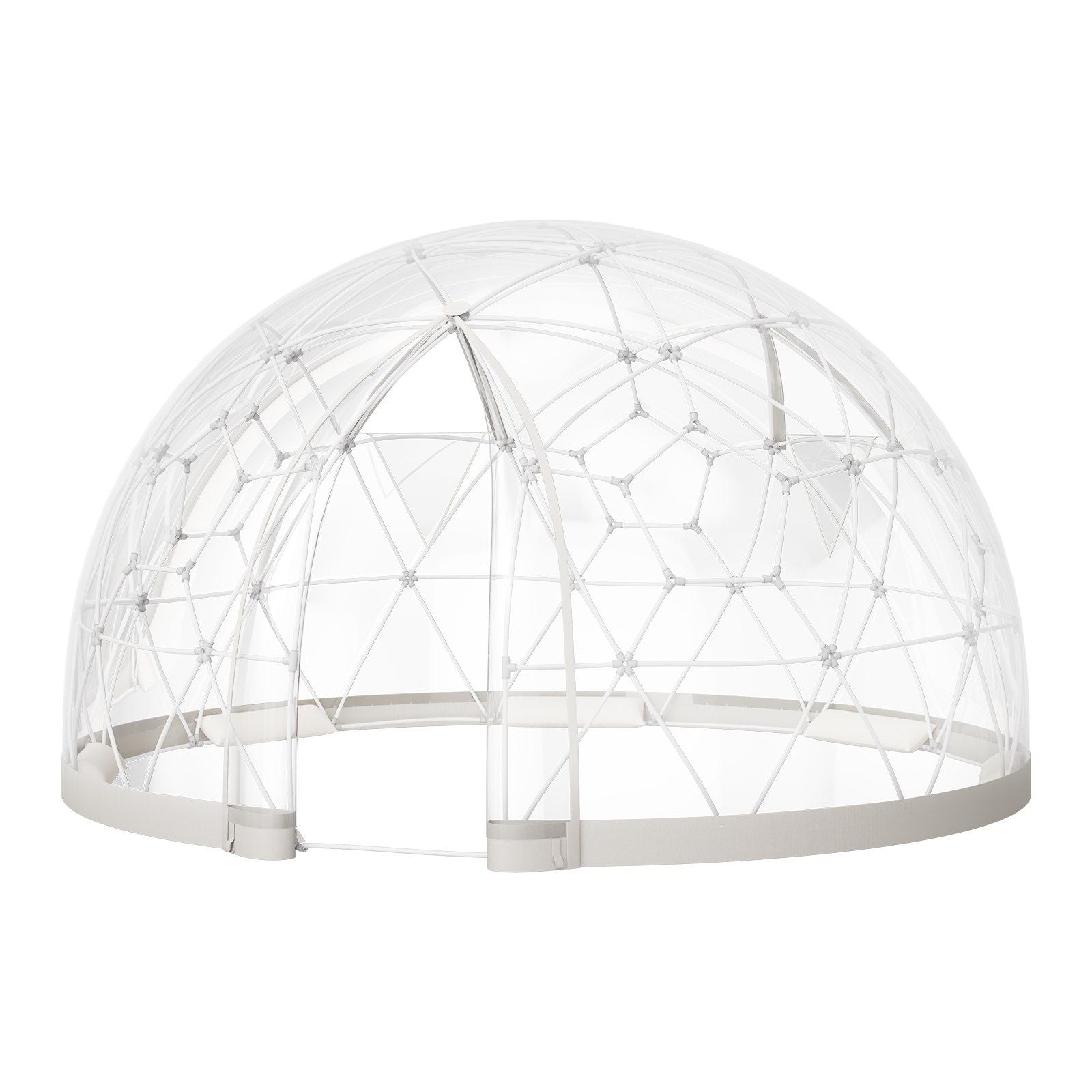 Garden Dome Tent, 3.6 x 2.2 m Outdoor Clear Bubble Tent for 4-7 Person, Weatherproof Geodesic Dome Greenhouse with Window, PVC Igloo Tents for Backyard Patios Camping Party Wedding